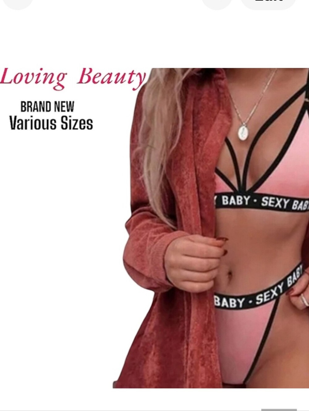"SEXY BABY" Bra & Thong Set BRAND NEW/NEVER OPENED OR USED